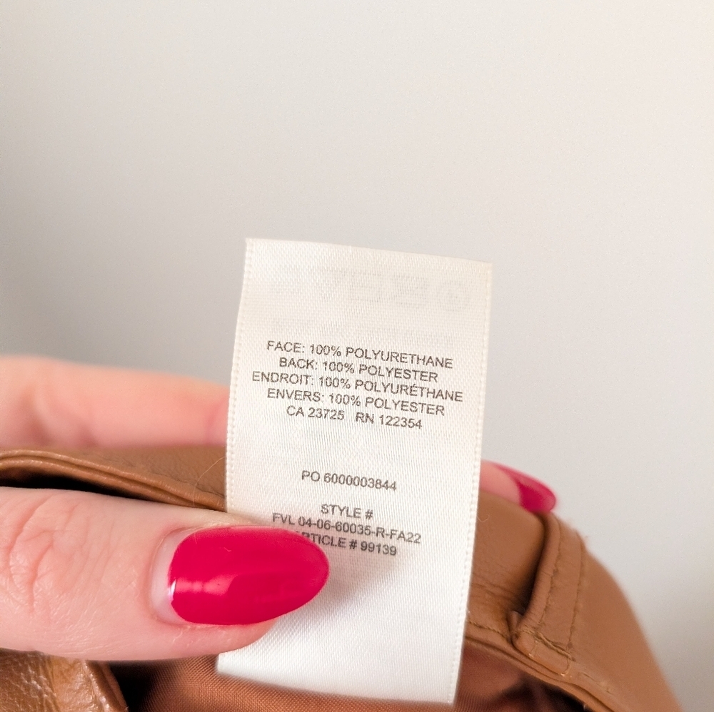 Wilfred Aritzia Epicurean Brown Warm Tan Malina Vegan Leather Ankle Crop Pants - Picture 4 of 6